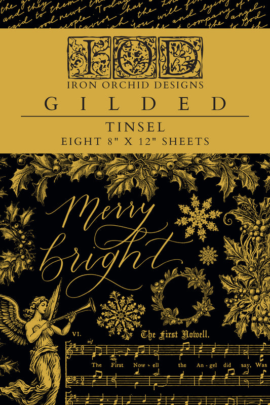 Tinsel 8x12” Foil Transfer EIGHT Sheet Set by Iron Orchid Designs (IOD) *Limited Edition*