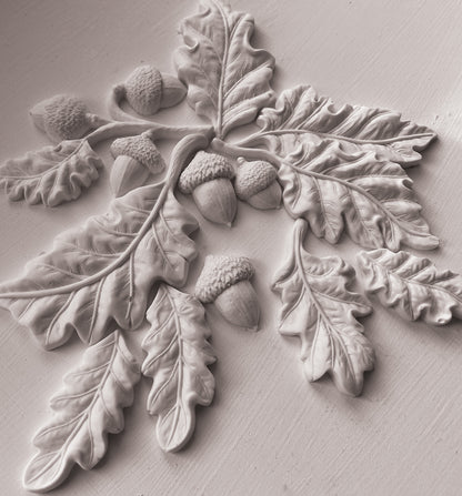 Oak Leaves & Acorns 6x10" Decor Mould by Iron Orchid Designs (IOD)