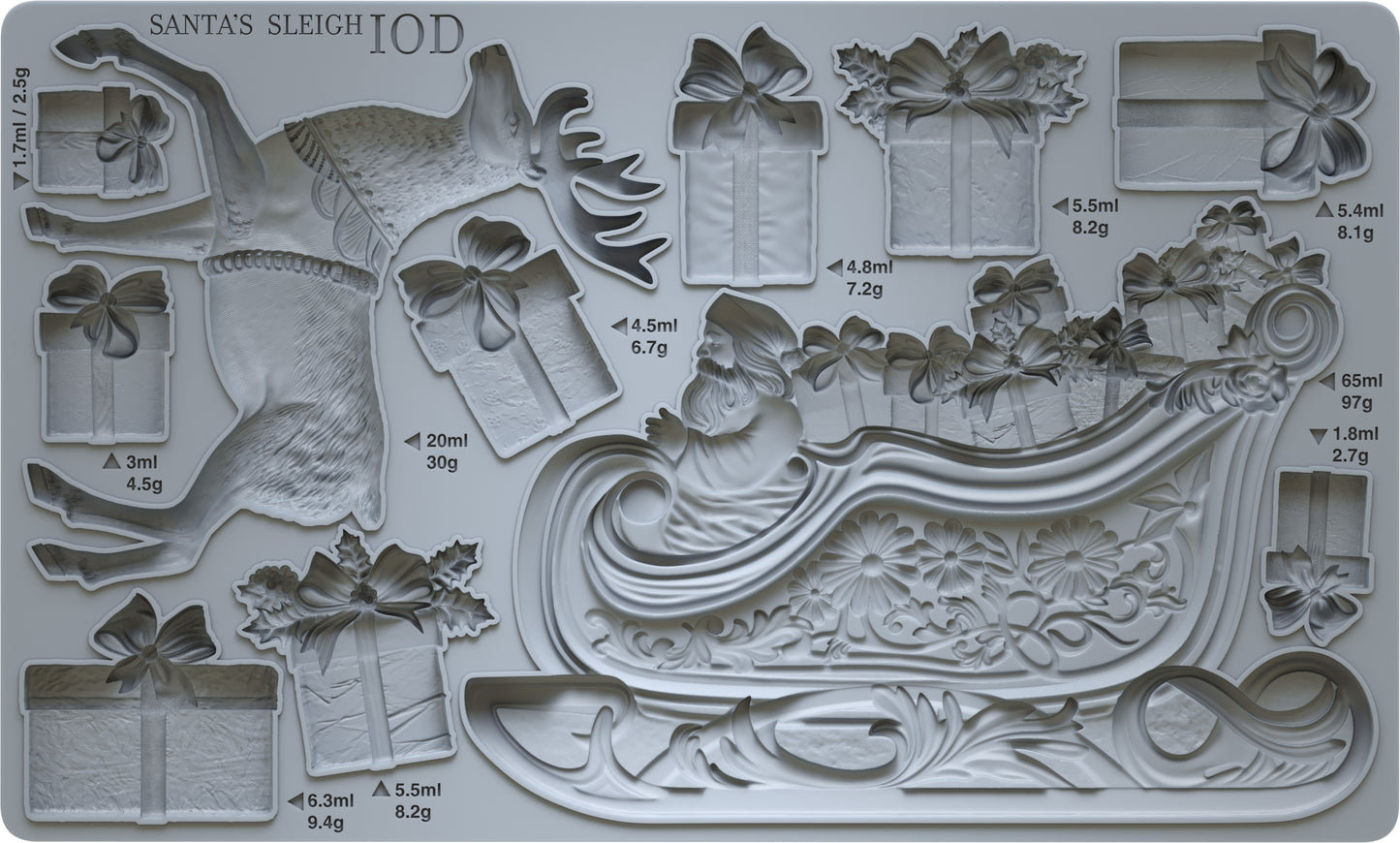 Santa's Sleigh 6x10" Decor Mould by Iron Orchid Designs (IOD) *Limited Edition*