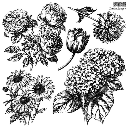 Garden Bouquet Decor 12x12” Stamp by Iron Orchid Designs (IOD)