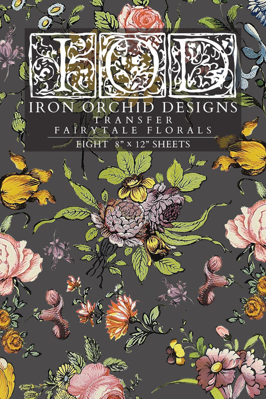 Fairytale Florals 8x12" Transfer Pad EIGHT Sheet Set by Iron Orchid Designs (IOD)