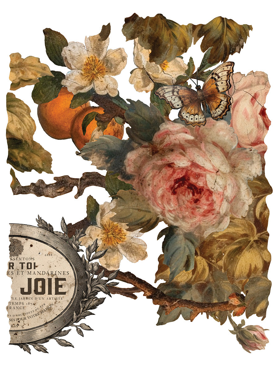 Joie des Roses Decor Transfer Pad 12x16" EIGHT Sheet Set by Iron Orchid Designs (IOD)