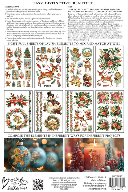 Kitschy Christmas 8x12" Transfer Pad - EIGHT Sheet Set by Iron Orchid Designs (IOD) *Limited Edition*