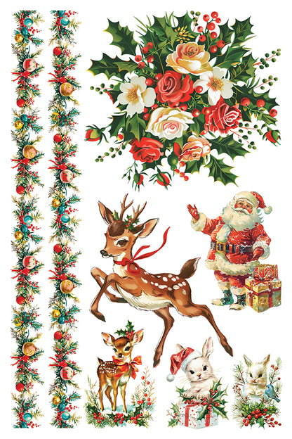 Kitschy Christmas 8x12" Transfer Pad - EIGHT Sheet Set by Iron Orchid Designs (IOD) *Limited Edition*