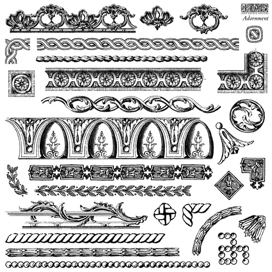 Adornment Decor 12x12” Stamp by Iron Orchid Designs (IOD)