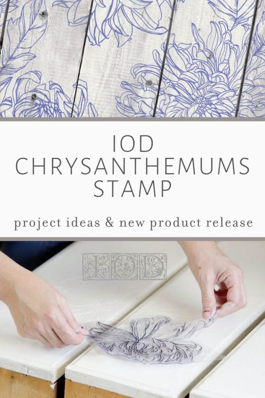 Chrysanthemum 12x12" Decor Stamp TWO Sheet Set by Iron Orchid Designs (IOD)