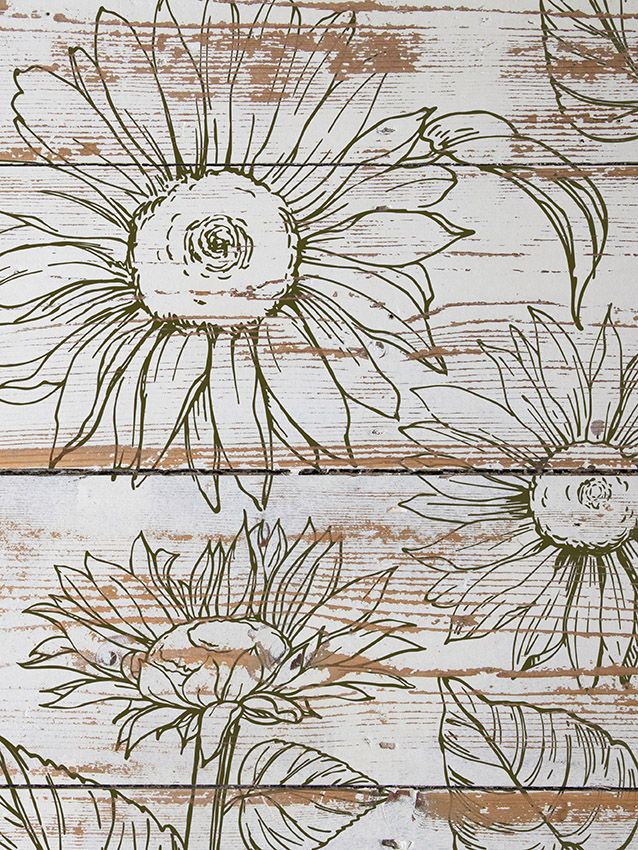 Sunflower 12x12" Decor Stamp TWO Sheet Set by Iron Orchid Designs (IOD)